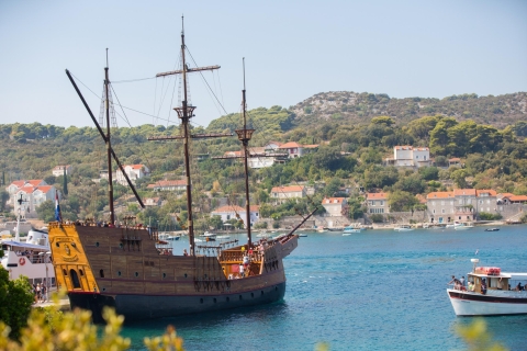 Dubrovnik: Crucero de un día por las Islas Elafitas en un barco KarakaCrucero por las Islas Elafiti desde Dubrovnik con recogida en el hotel