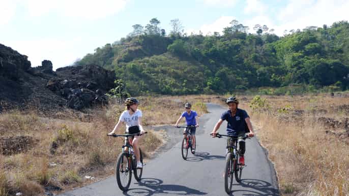 mount batur black lava cycling tour w/ natural hot spring