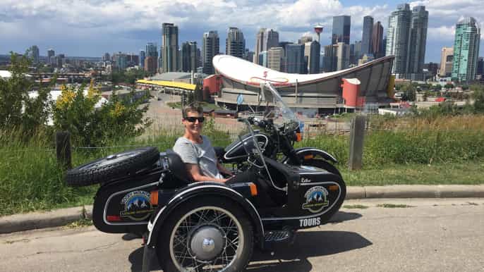 calgary city tour pela moto de sidecar estilo vintage