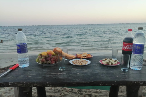 Djerba: Vin, aptitretare och fisk BBQ på Flamingo Island