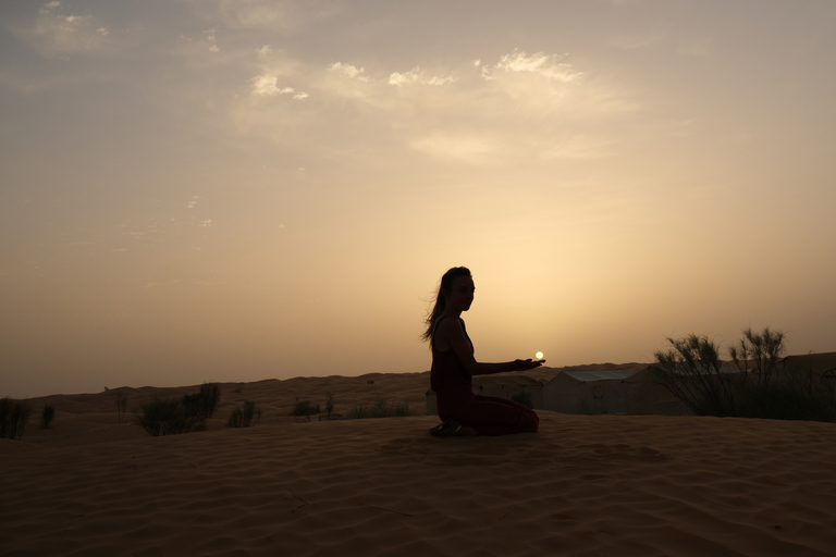 Ksar Ghilane : chameau, baignade, dunes et coucher de soleil