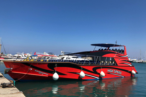 Rhodes : Excursion en bateau à grande vitesse à LindosCircuit avec arrêt prolongé à Lindos