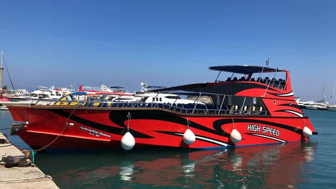 rhodes town highspeed boat trip to lindos