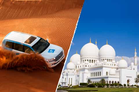 Dubai: Desert Safari with BBQ and Sheikh Zayed Mosque Tour