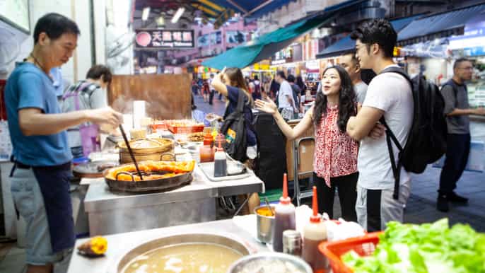 comida de rua de hong kong festejando