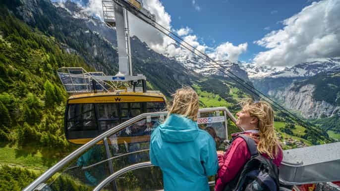 wengen à männlichen allerretour en téléphérique panoramique