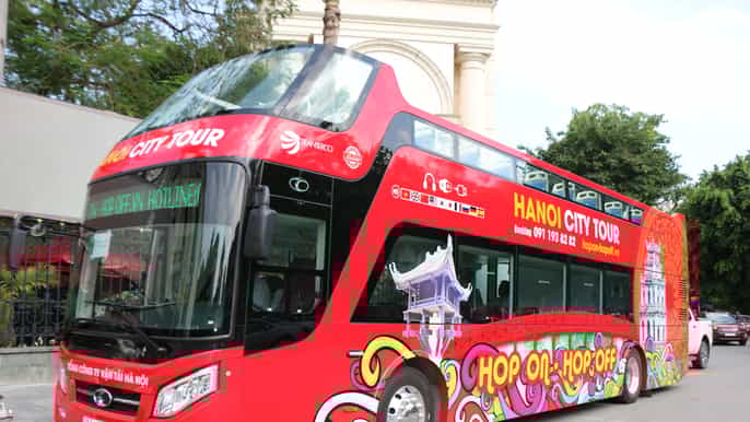 hanoi 1.5hour hopon hopoff city bus tour by night