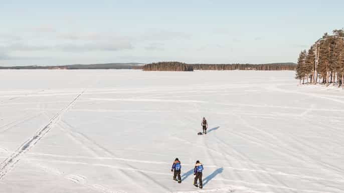 de rovaniemi circuit de raquette et de pêche sur glace