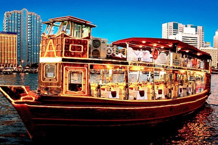 Dubai: Dhau-Bootsfahrt am Abend mit DinnerDubai Canal: Dau-Bootsfahrt