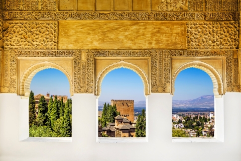 Desde la Costa del Sol o Málaga: tour Granada y la AlhambraRecogida en Benalmádena Bil Bil con Entrada al Palacio Nazarí