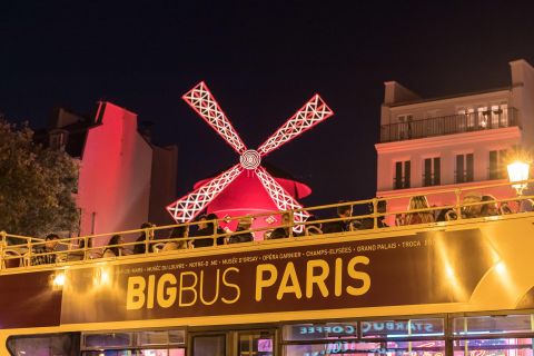 パリ：2時間 オープントップ バス ナイトツアー