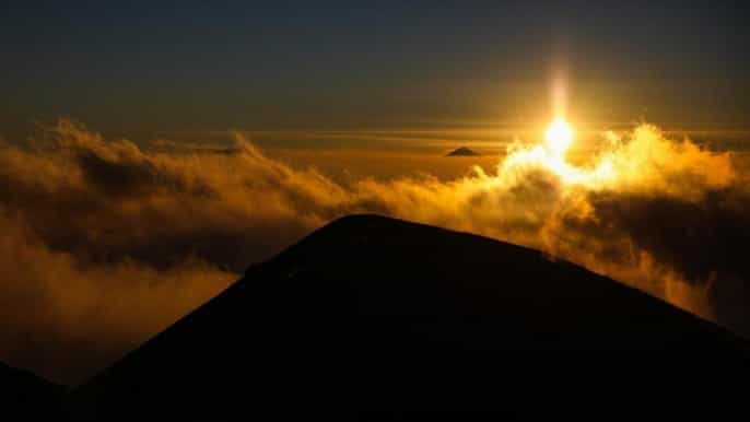 from mexico city sunrise from the nevado de tolcuna crater
