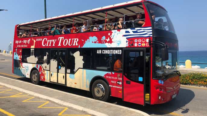 rhodes hopon hopoff sightseeing bus tour