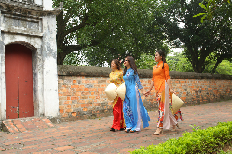 Hanoi: Tradicional Ao Dai Dress e Non La Hat RentalOpção Padrão