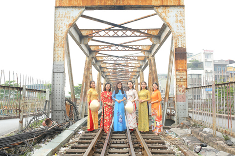 Hanoi: Tradicional Ao Dai Dress e Non La Hat RentalOpção Padrão