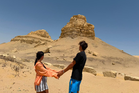From Cairo: 4x4 Desert Safari, Waterfalls & Magic Lake Shared Tour: Wadi El Rayan, Magic Lake & Lake Qarun, Jeep