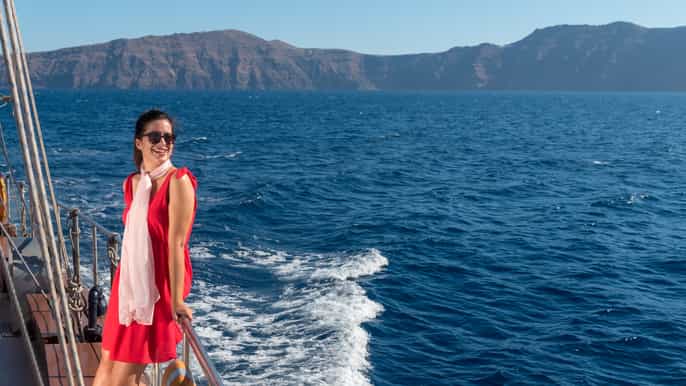 santorini caldera and oia with king thiras boat
