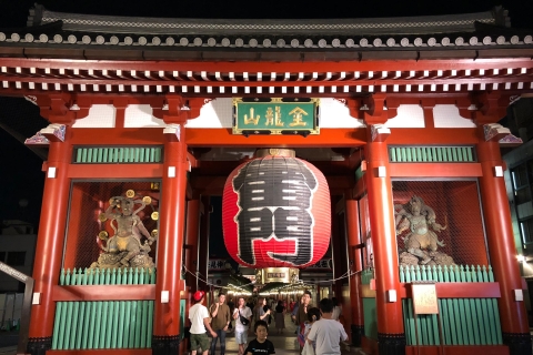 Tokyo: expérience culinaire d'histoire et de culture d'AsakusaTokyo: visite de l'histoire du soir d'Asakusa et visite des bars
