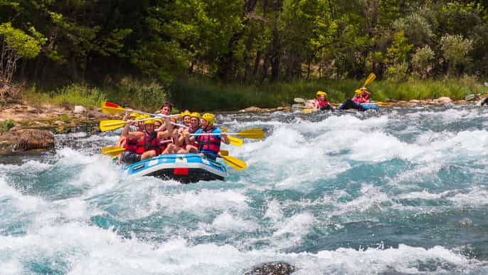 from side whitewater rafting in koprulu canyon