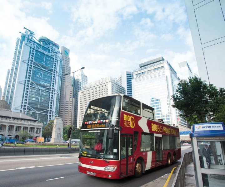 Hong Kong: Hop-on-hop-off-bustur med valgfri Peak Tram