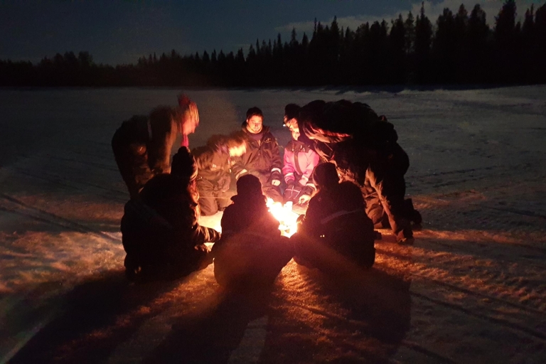 Rovaniemi : aurores boréales, safari en motoneige et feu de campRovaniemi : aurores boréales, motoneige et feu de camp