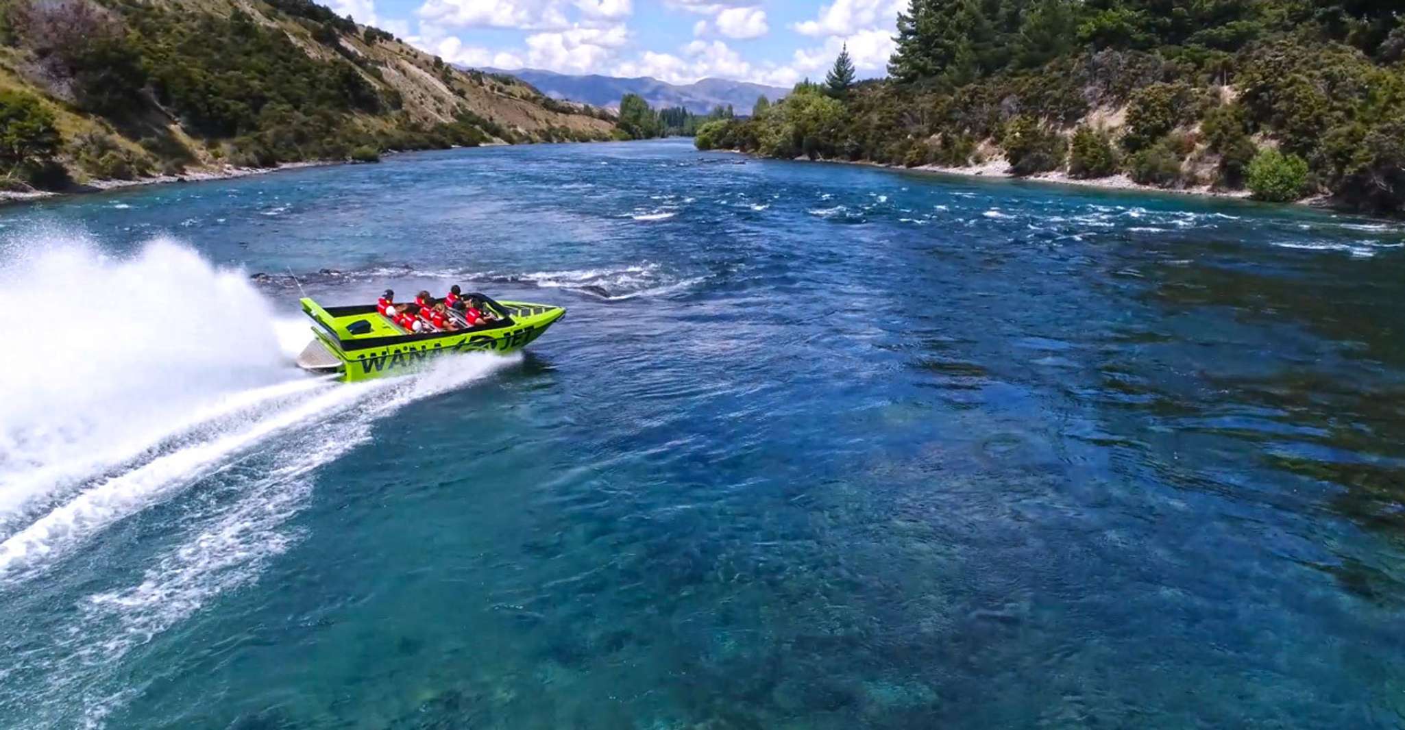 Wanaka, Jet Boat Ride auf dem Clutha River - Hizvo