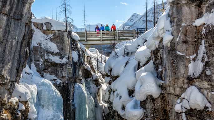 banff marble canyon snowshoeing in kootenay national park