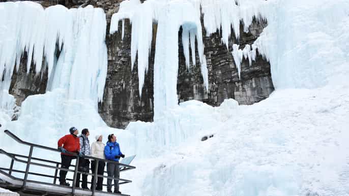 banff morning or afternoon johnston canyon icewalk