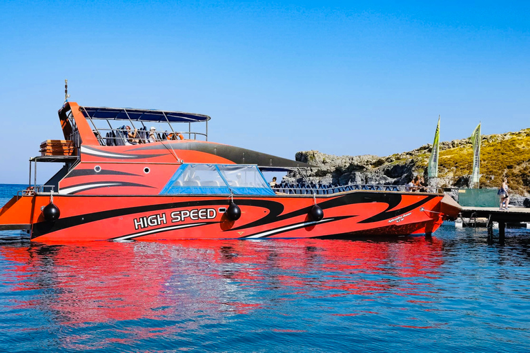 Rhodes : Excursion en bateau à grande vitesse à LindosCircuit avec arrêt prolongé à Lindos