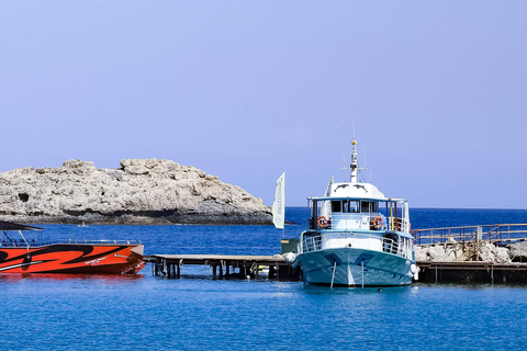 Ciudad de Rodas: Viaje en barco de alta velocidad a Lindos(Copia de) Recorrido con parada más corta en Lindos y parada para nadar