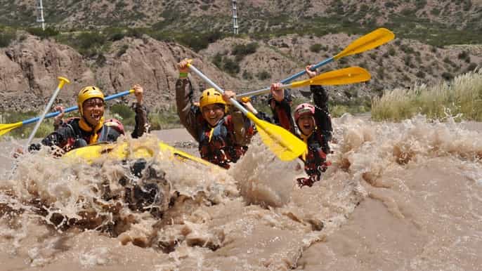 mendoza river rafting canopy in the andes mountain range