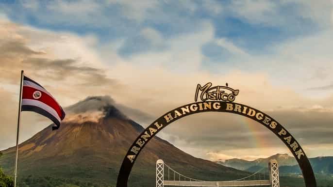suspension bridges fortuna waterfall and typical lunch