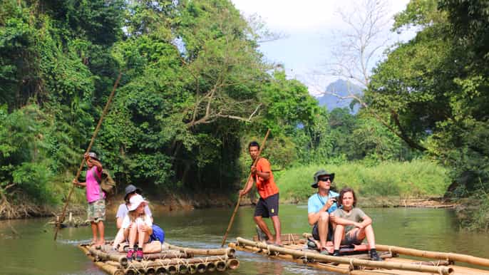 khao sok fullday bamboo rafting and elephant bathing