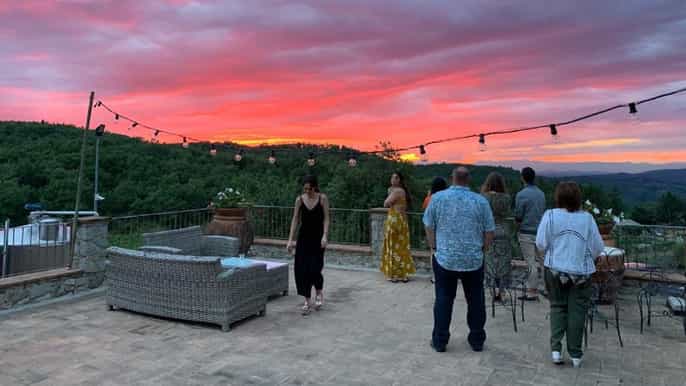 vigneti del chianti degustazione di vini e cena