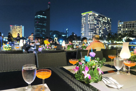 Bangkok Chao Phraya Cruise with Luxury Buffet & Open Deck Private Transfer |Wat Paknam+Chao Phraya Night Cruise Buffet