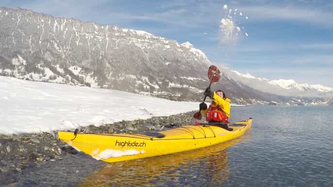 interlaken vinterkajakktur ved brienzsjøen