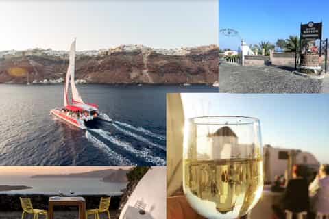Santorini: Catamaran Cruise, Winery, & Oia Sunset Combo Tour