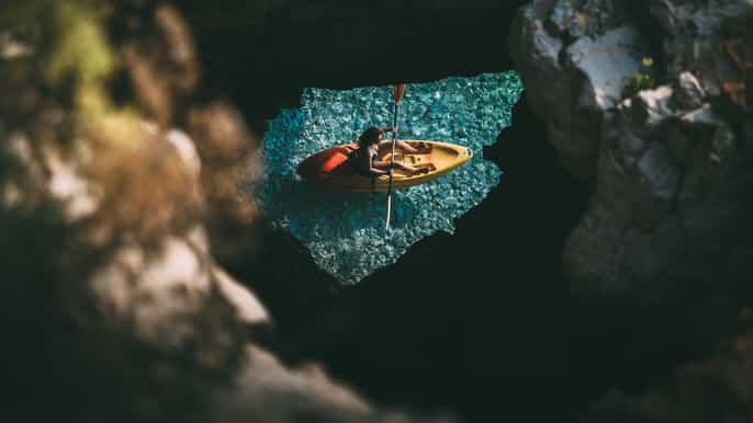cape kamenjak kayak tour with cave experience