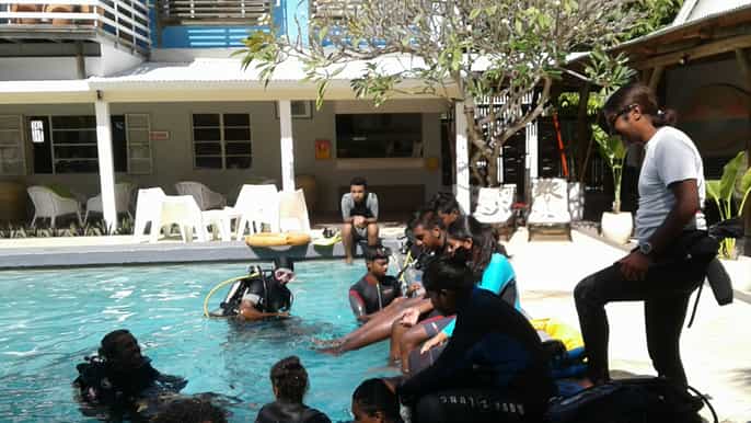 tamarin bay beginners scuba diving experience