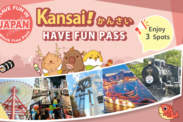 Have Fun in KANSAI Pass (1 Week Free Pass) 1 Week Pass with access to 6 facilities