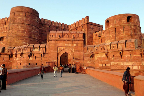 From Delhi: Day Trip to Taj Mahal, Agra Fort and Baby Taj Tour with Car + Guide