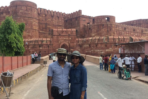 From Delhi: Day Trip to Taj Mahal, Agra Fort and Baby Taj Tour with Car + Guide