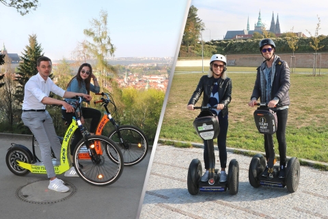 Prague : Visite guidée d'une demi-journée en Segway et E-ScooterCircuit combiné privé de 3 heures en Segway et E-scooter