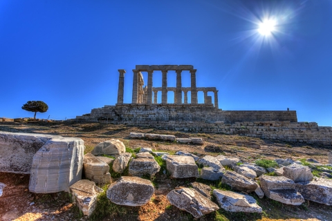 Vanuit Athene: tempel van Poseidon en Kaap Soenion