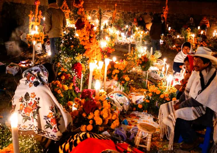 Mexiko Stadt Gespenstische Legenden Friedhof Am Tag Der Toten