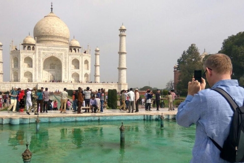 De Delhi: visite guidée du Taj Mahal et du fort d'Agra avec déjeuner