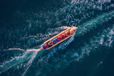 Sharm: Parasailing, Banana Boat & Tube Ride with TransfersDubbel parasailen MAX 150KG voor 2 personen