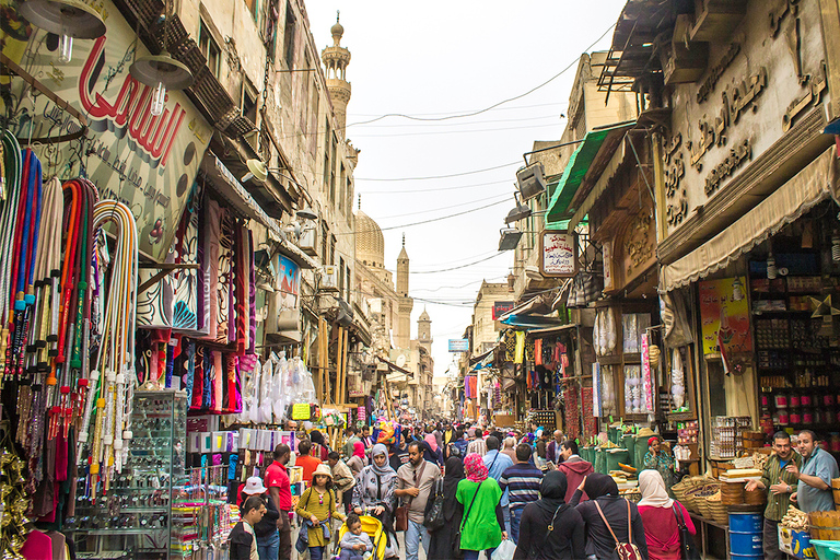 Kairo: El-Moez Street, Kairo Tower och El-Fishawy CaféKairo: El-Moez Street, Cairo Tower och El-Fishawy Café