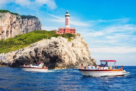 Positano: escursione in barca per piccoli gruppi all'isola di Capri
