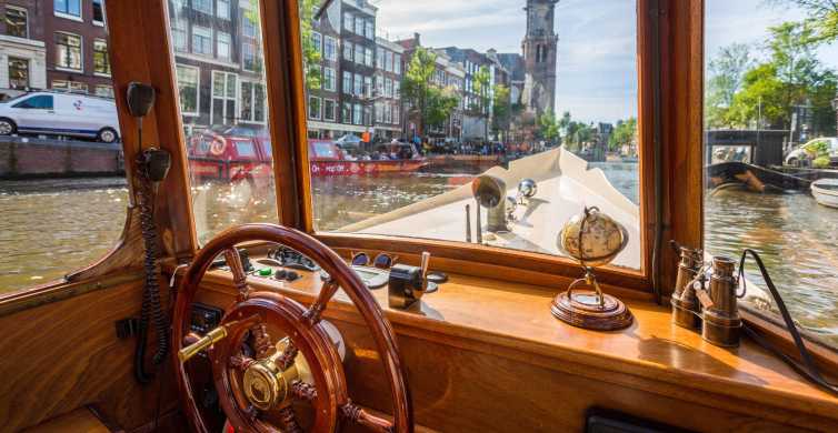 Amsterdam: Klassisk kanalcruise med valgfri ost og vin